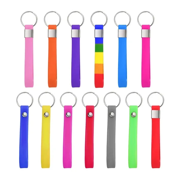 Screen Printed Soft Silicone Wristband Keychain