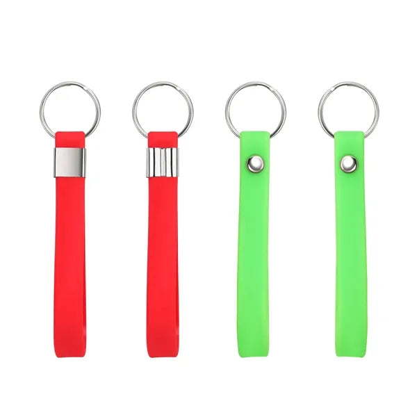 Screen Printed Soft Silicone Wristband Keychain