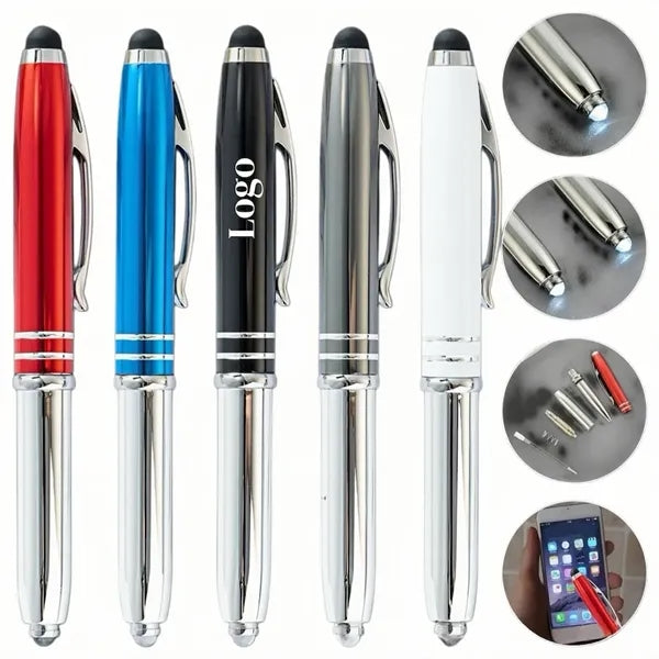 Multi-Function Bright Metal Ballpoint Stylus Pen