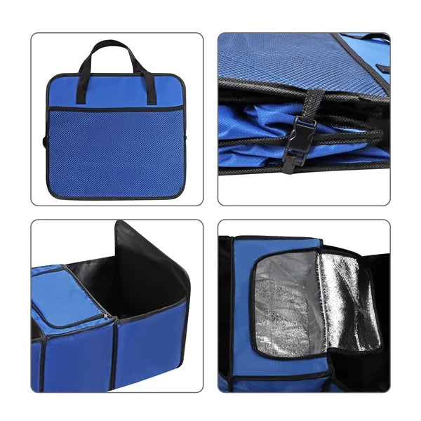 Large Collapsible Car Trunk Organizer W/ Cooler Bag