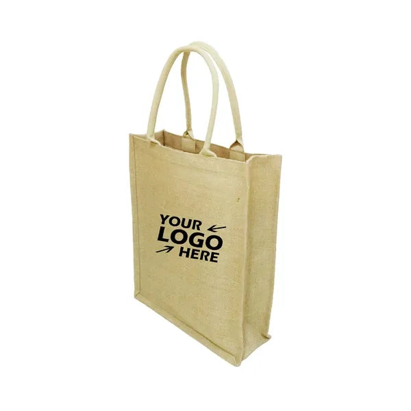 Burlap Tote bag with Cotton Webbed Handles