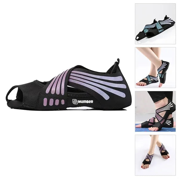 Non Slip Yoga Socks With Grip Toeless Anti Skid Shoes