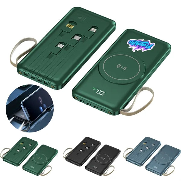 Magnetic Power Bank with Built-in Cable and Foldable Stand