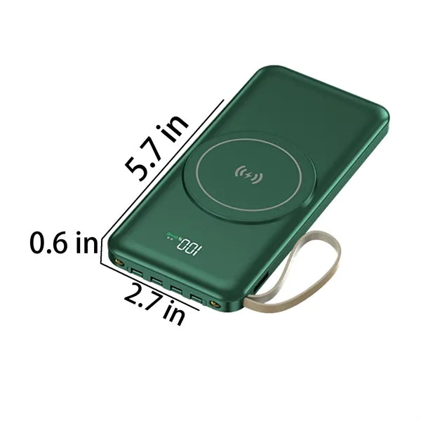Magnetic Power Bank with Built-in Cable and Foldable Stand