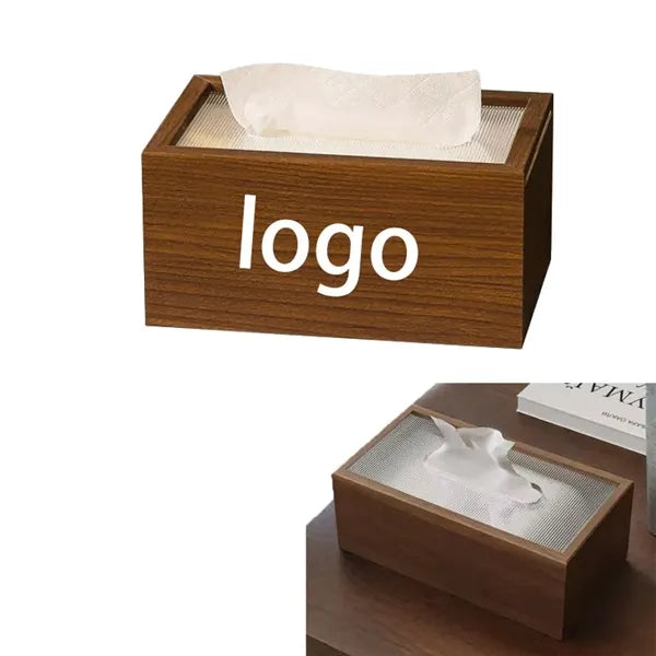 English: Solid Wood Tissue Box Cover for Home Decor