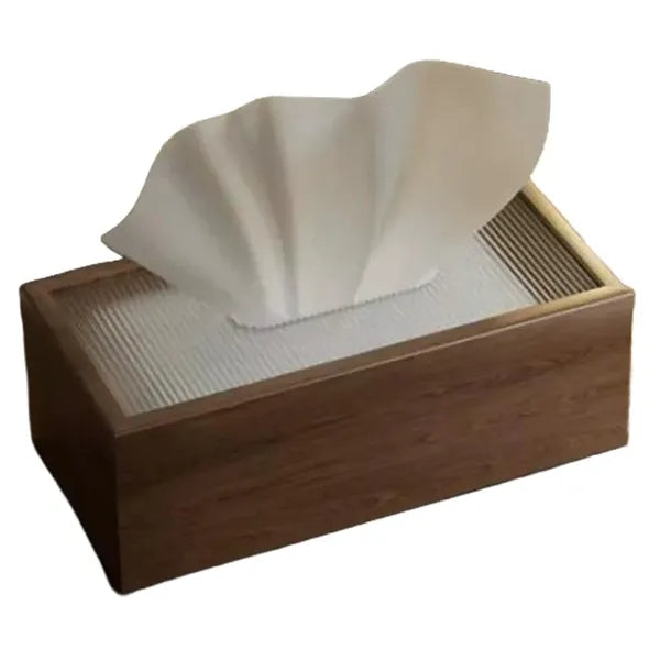 English: Solid Wood Tissue Box Cover for Home Decor