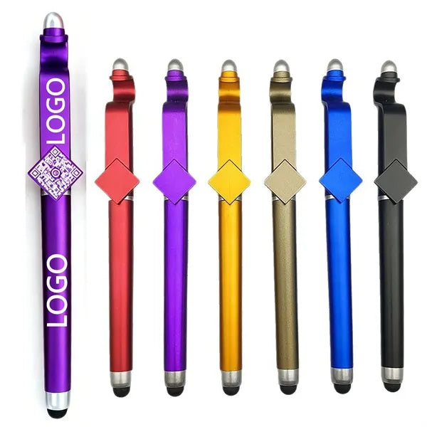 Plastic QR Code Phone Stand Stylus Pen