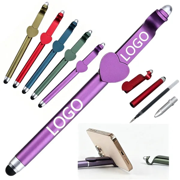 Heart Shape Phone Stand QR Code Stylus Pen