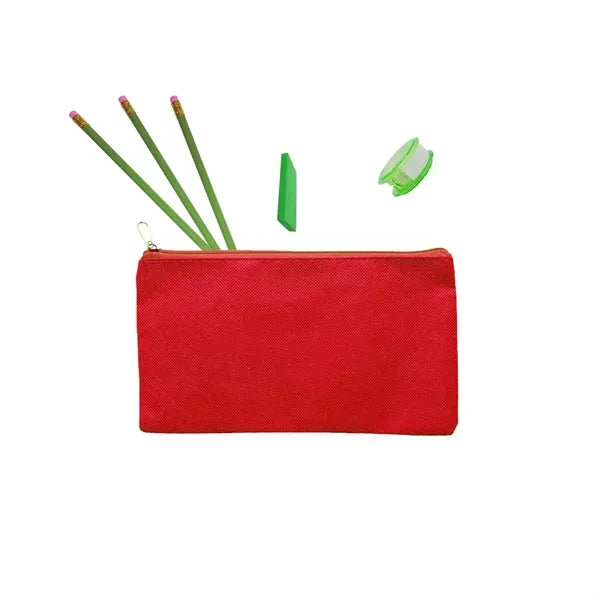 Non-Woven Pencil Pouch Zipper Closed