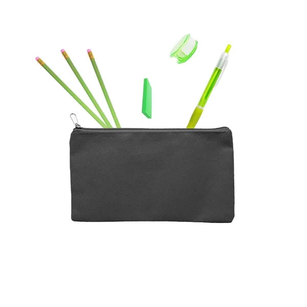 Non-Woven Pencil Pouch Zipper Closed