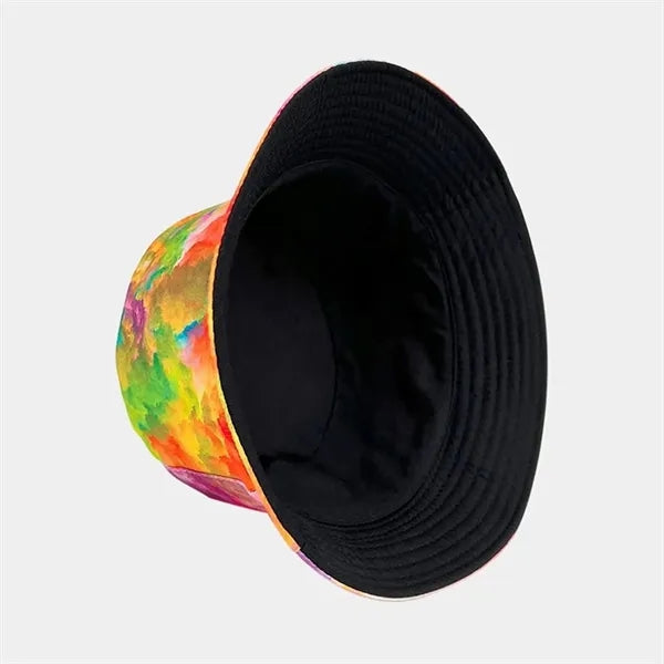 Reversible Tie Dye Bucket Hat Unisex Cotton Summer Sun Cap