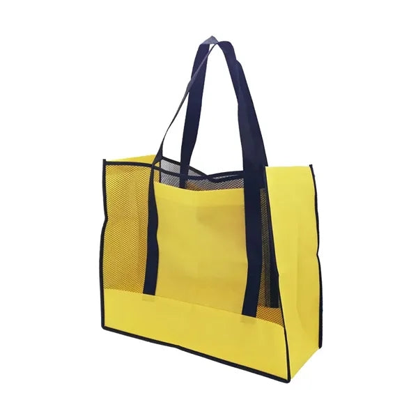 Large Non-Woven Mesh Beach Tote Bag with Side Pocket