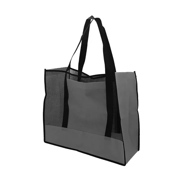 Large Non-Woven Mesh Beach Tote Bag with Side Pocket