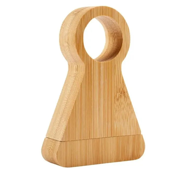 Bamboo Wine Bottle Stand With Corkscrew
