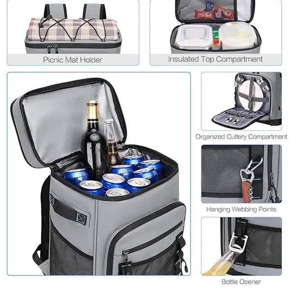 Large Capacity Insulated Leak-Proof Cooler Backpack