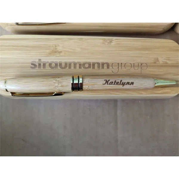 Executive Wooden Pen Gift Set With Case - Twist Action