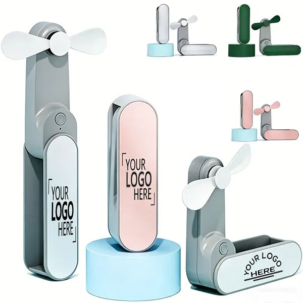 Plastic Handheld Folding Fan 1500mAh 2 Speed