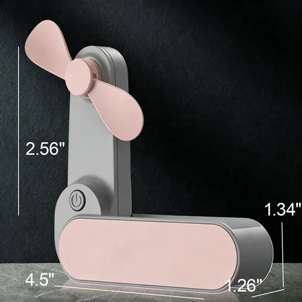 Plastic Handheld Folding Fan 1500mAh 2 Speed