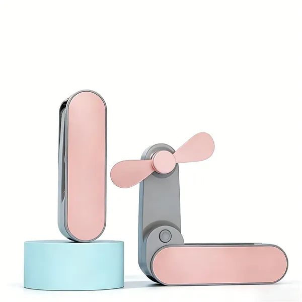 Plastic Handheld Folding Fan 1500mAh 2 Speed
