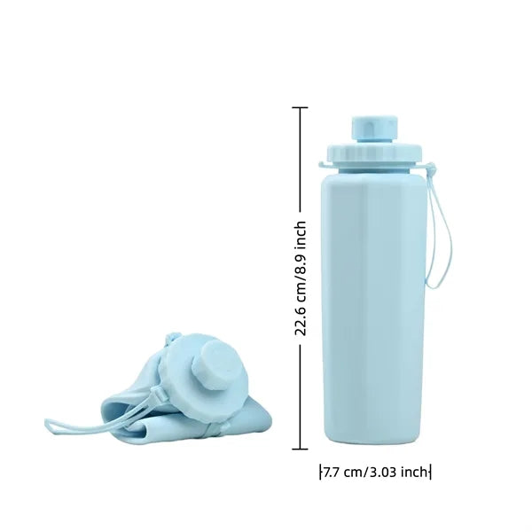 20oz Collapsible Silicone Water Bottle BPA Free Portable