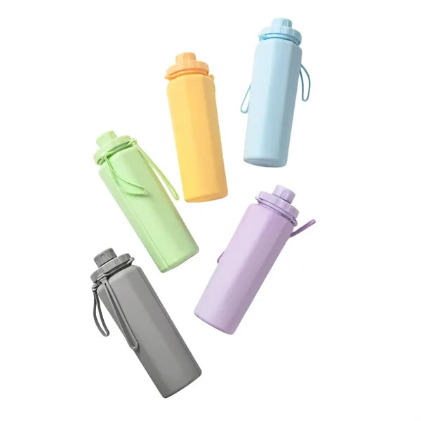 20oz Collapsible Silicone Water Bottle BPA Free Portable