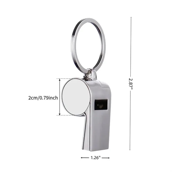 Heat Transfer Metal Whistle Keychain