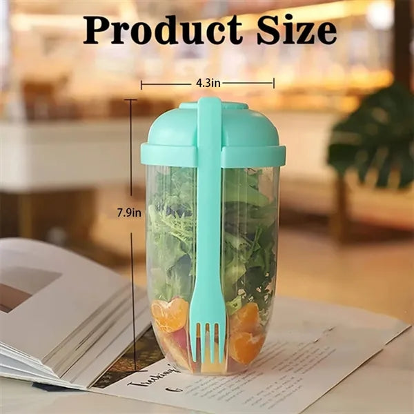 Portable Salad Cup With Lid Spoon Food Container