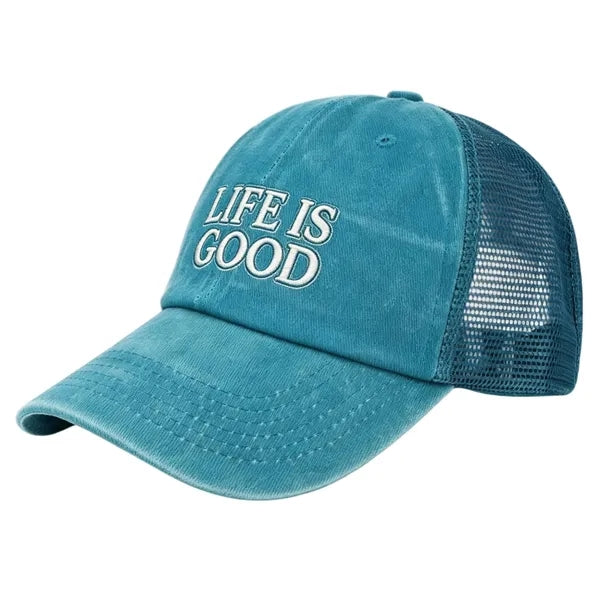 Logo Breathable Washed Cotton Mesh Cap