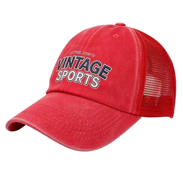 Logo Breathable Washed Cotton Mesh Cap