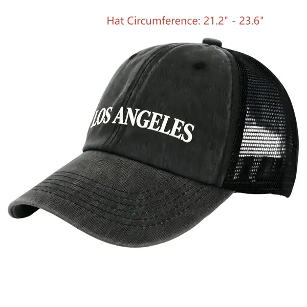 Logo Breathable Washed Cotton Mesh Cap