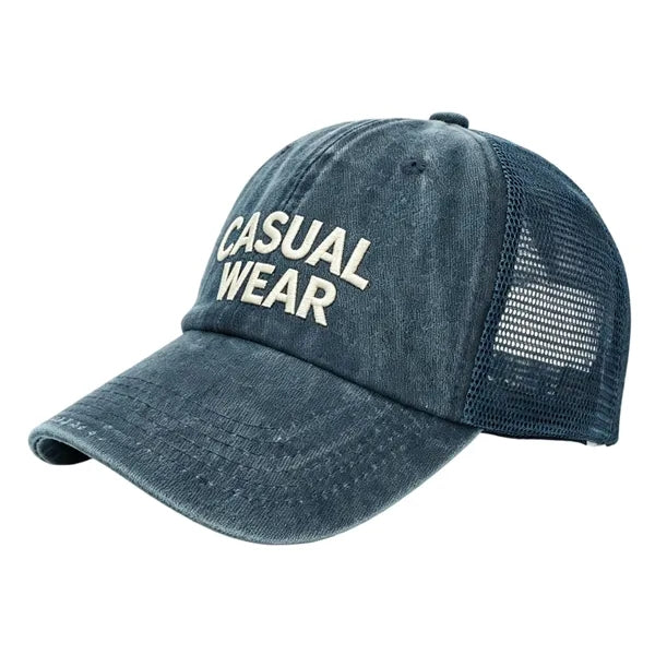 Logo Breathable Washed Cotton Mesh Cap