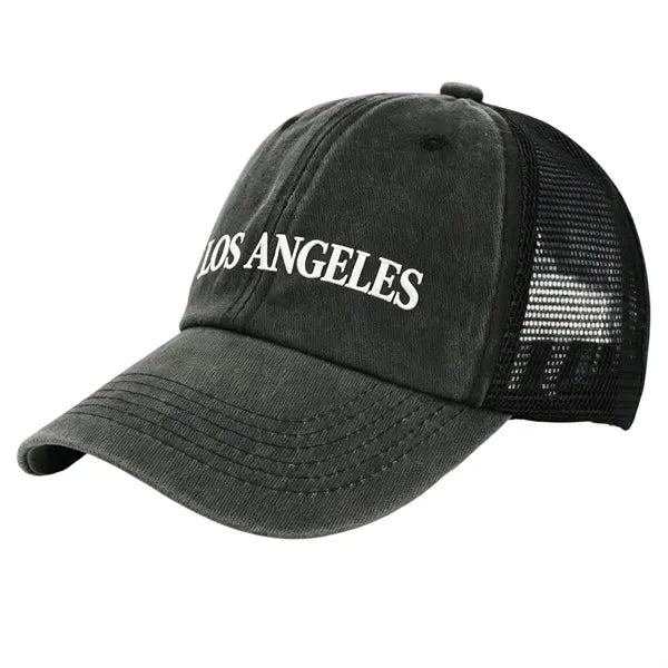 Logo Breathable Washed Cotton Mesh Cap