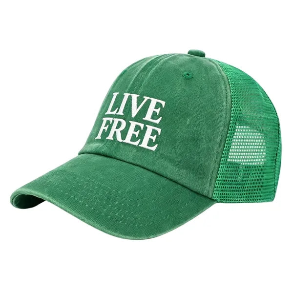 Logo Breathable Washed Cotton Mesh Cap