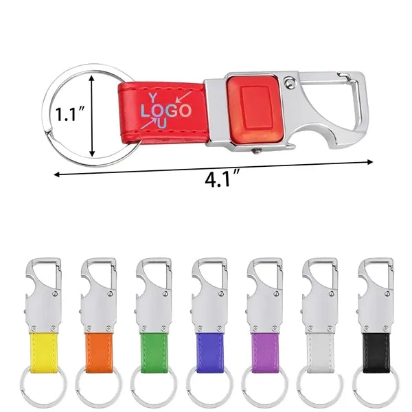 Illuminated Leather Multi-Tool Keychain