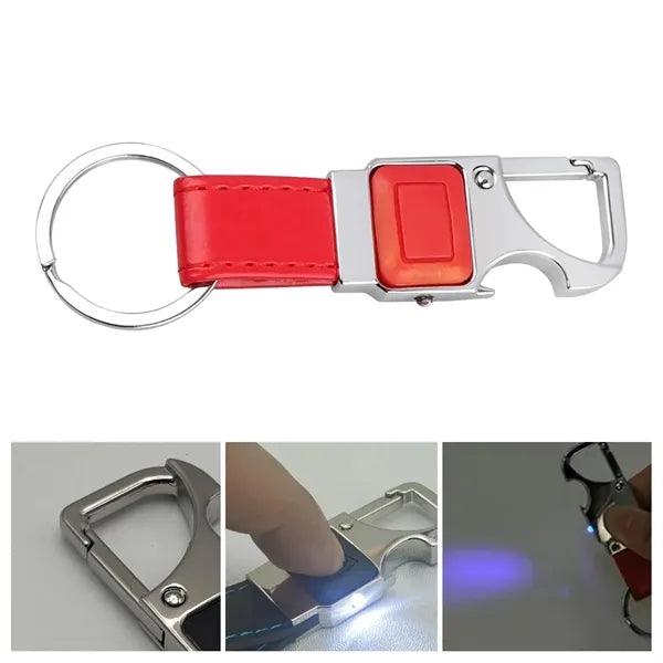 Illuminated Leather Multi-Tool Keychain