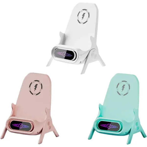 Portable Mini Chair Wireless Charger 2 In 1 Pad Holder
