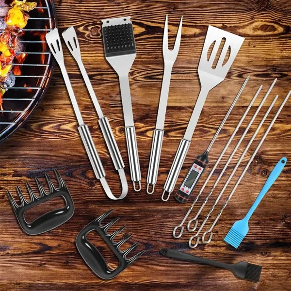 25-Piece Stainless Steel BBQ Grill Zippered Case Tool Set