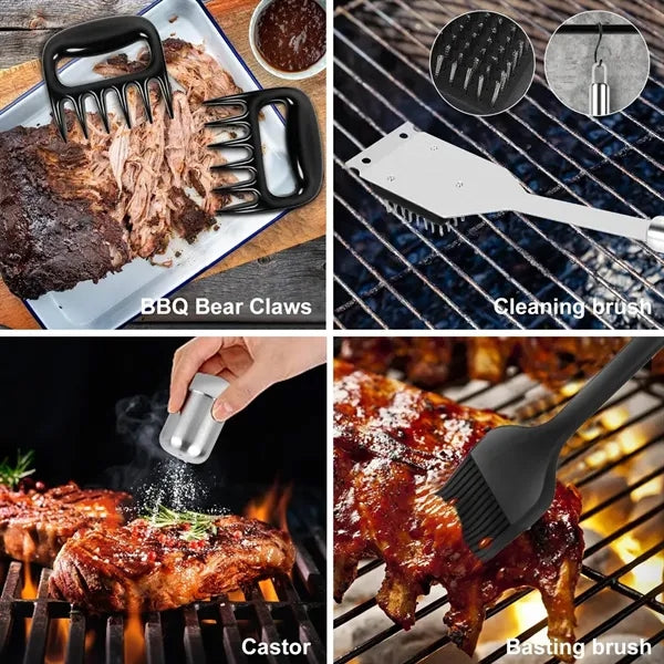 25-Piece Stainless Steel BBQ Grill Zippered Case Tool Set