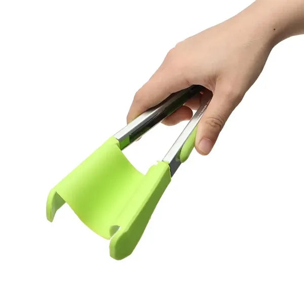 12In 2-in-1 Silicone Spatula Tongs with Locking Mechanism