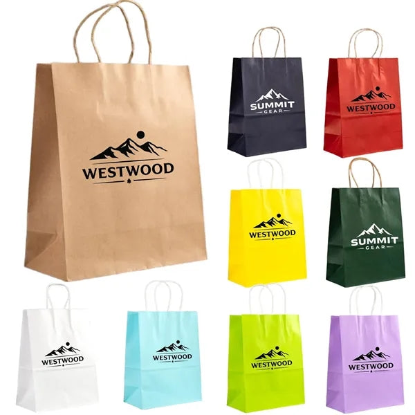 Eco-Friendly Kraft Paper Shopping & Gift Bag with Custom Log