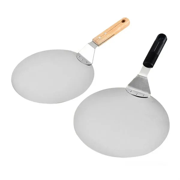 10In Stainless Steel Round Pizza Peel & Cake Lifter w/Handle