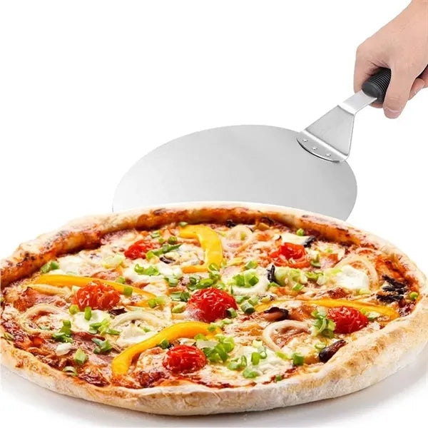 10In Stainless Steel Round Pizza Peel & Cake Lifter w/Handle