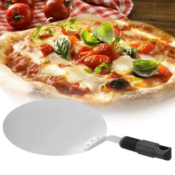 10In Stainless Steel Round Pizza Peel & Cake Lifter w/Handle