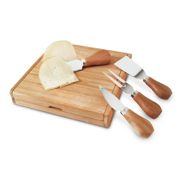 5-Piece Bamboo Cheese Board & Knife Set w/ Storage Case