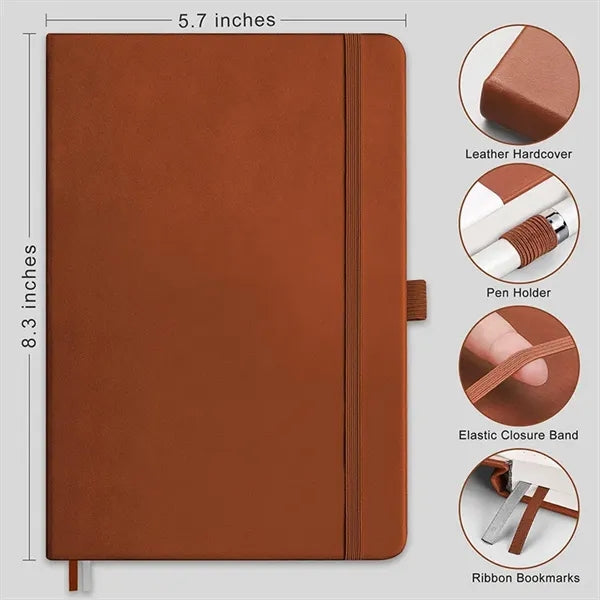 A5 Leather Notebook Journal Lined Writing Organizer