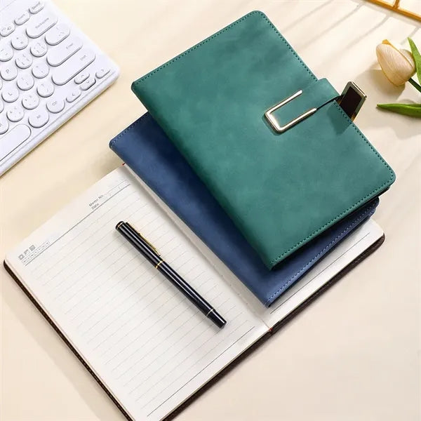 A5 Leather Planner Journal Magnetic Snap Business Notebook