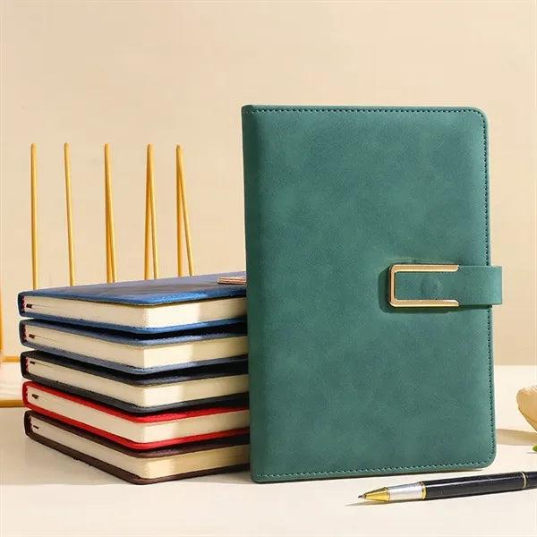 A5 Leather Planner Journal Magnetic Snap Business Notebook