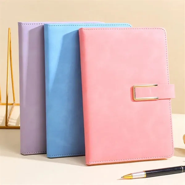 A5 Leather Planner Journal Magnetic Snap Business Notebook