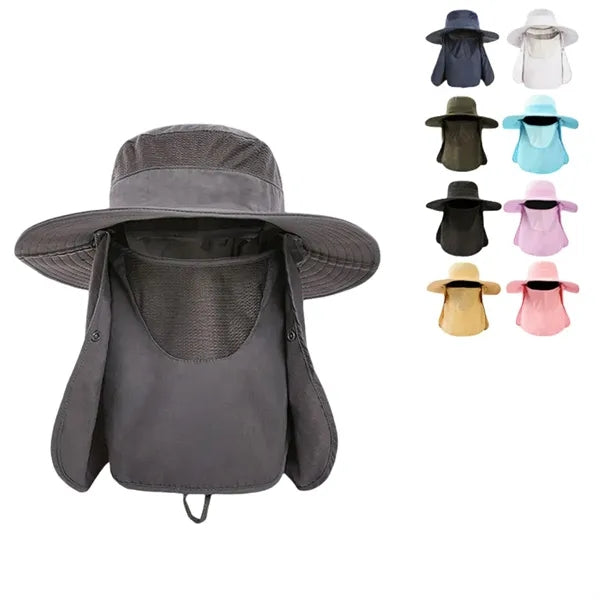 UPF 50+ Bucket Hat with Neck Flap for Men & Women