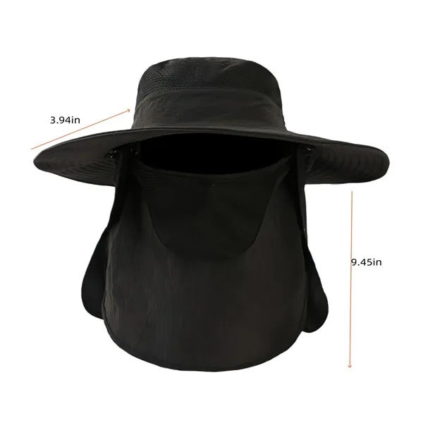 UPF 50+ Bucket Hat with Neck Flap for Men & Women